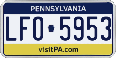 PA license plate LFO5953