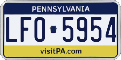 PA license plate LFO5954