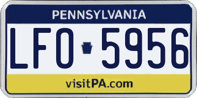 PA license plate LFO5956