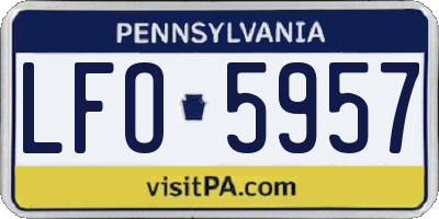 PA license plate LFO5957