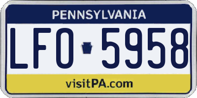 PA license plate LFO5958