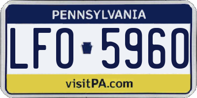 PA license plate LFO5960