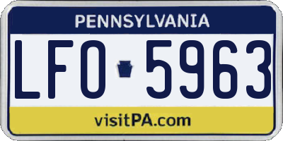 PA license plate LFO5963