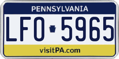 PA license plate LFO5965