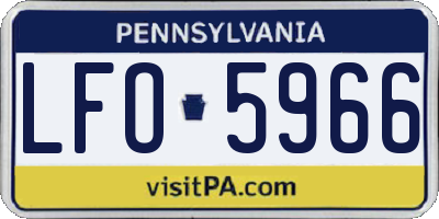 PA license plate LFO5966