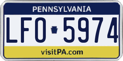 PA license plate LFO5974