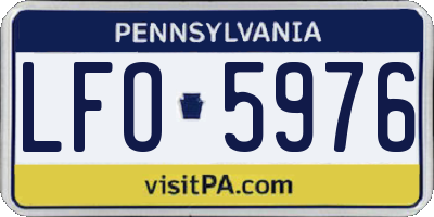 PA license plate LFO5976