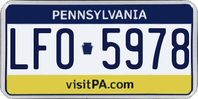 PA license plate LFO5978