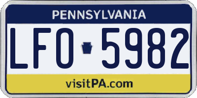 PA license plate LFO5982