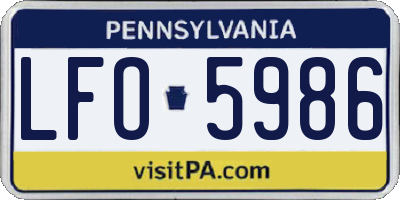 PA license plate LFO5986