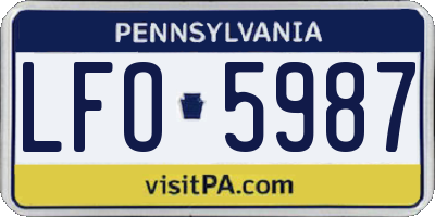 PA license plate LFO5987