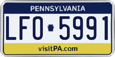 PA license plate LFO5991