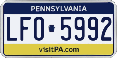 PA license plate LFO5992
