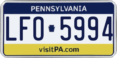 PA license plate LFO5994