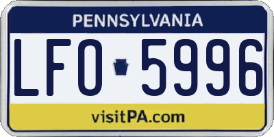PA license plate LFO5996