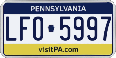 PA license plate LFO5997
