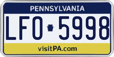 PA license plate LFO5998
