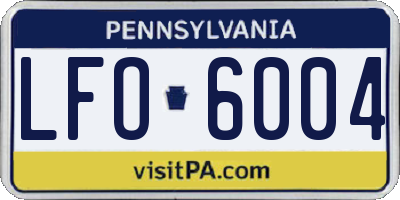 PA license plate LFO6004