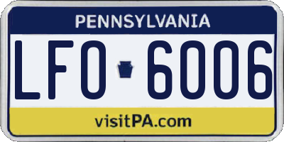 PA license plate LFO6006