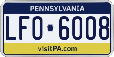 PA license plate LFO6008