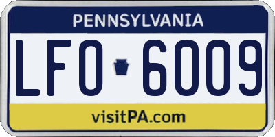 PA license plate LFO6009