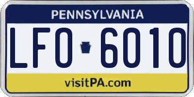 PA license plate LFO6010