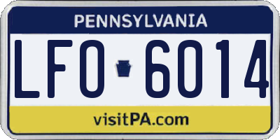 PA license plate LFO6014