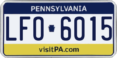 PA license plate LFO6015