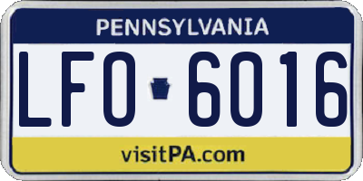 PA license plate LFO6016