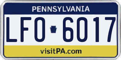 PA license plate LFO6017