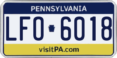PA license plate LFO6018