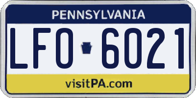 PA license plate LFO6021