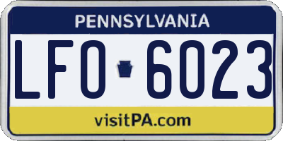 PA license plate LFO6023