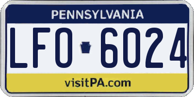 PA license plate LFO6024