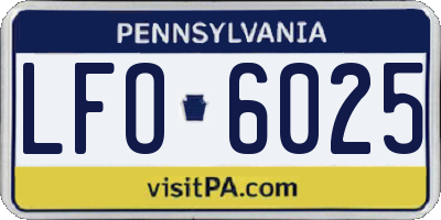 PA license plate LFO6025