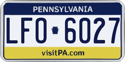 PA license plate LFO6027