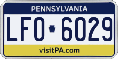 PA license plate LFO6029