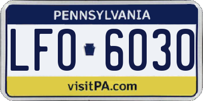 PA license plate LFO6030