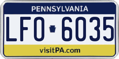 PA license plate LFO6035