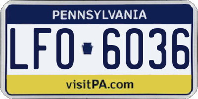 PA license plate LFO6036