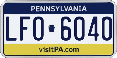 PA license plate LFO6040