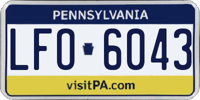 PA license plate LFO6043