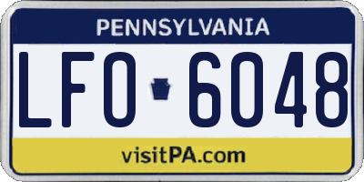 PA license plate LFO6048