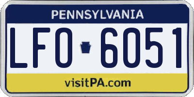 PA license plate LFO6051
