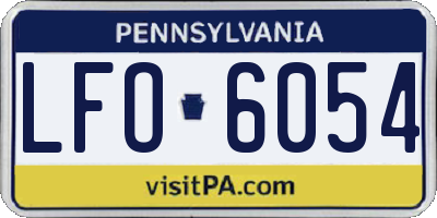 PA license plate LFO6054