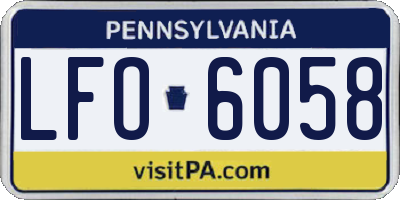 PA license plate LFO6058