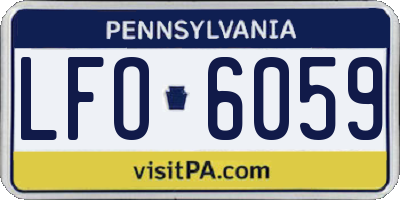 PA license plate LFO6059