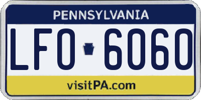 PA license plate LFO6060