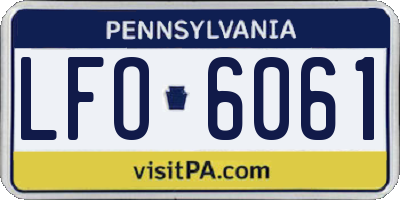 PA license plate LFO6061