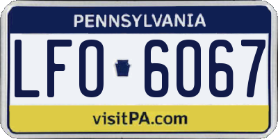 PA license plate LFO6067